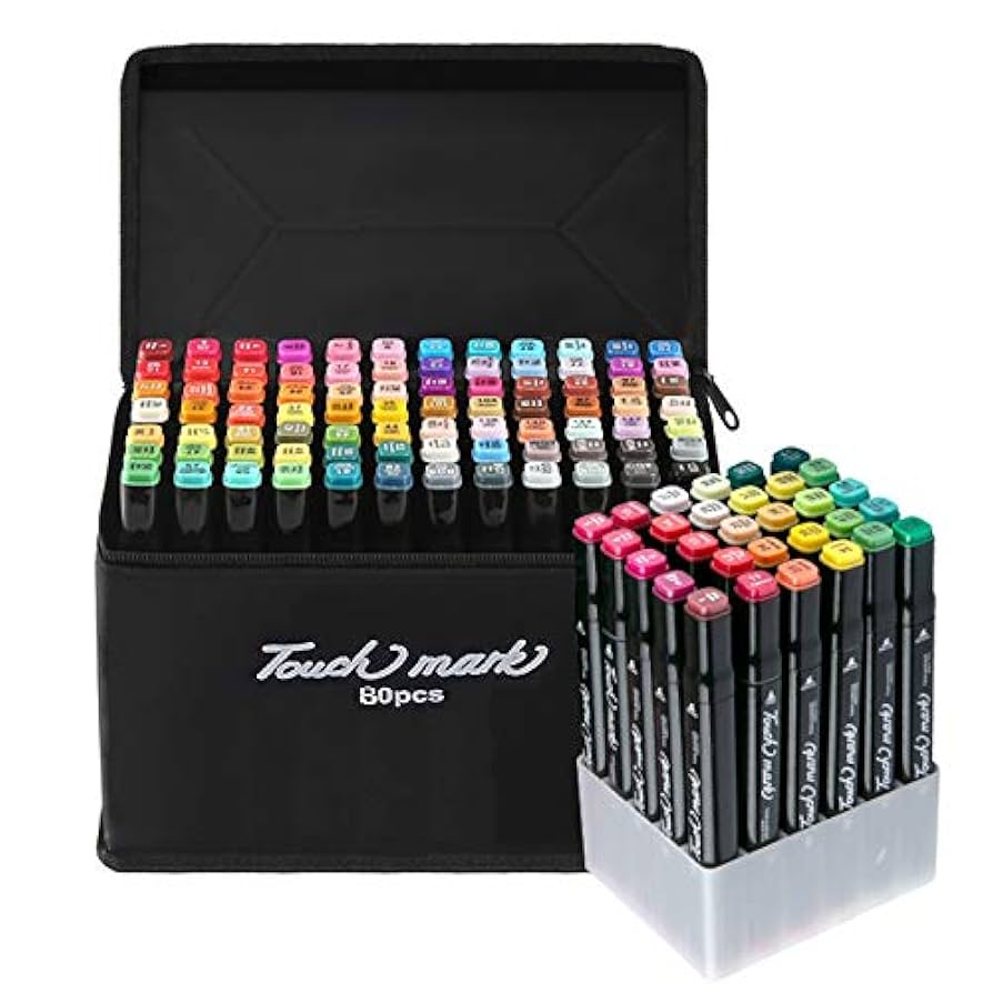Amazon.co.jp: Touch Mark快速描画マークペン，80色セット，二頭